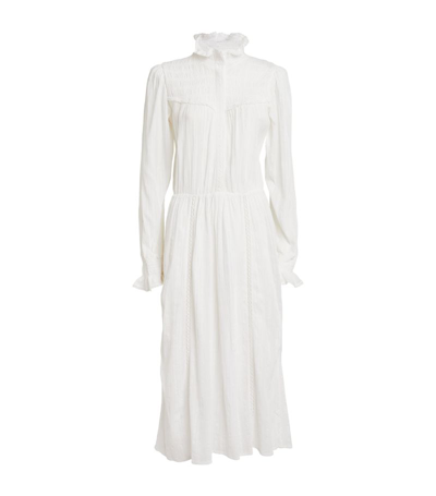 Isabel Marant Étoile Imany Cotton Blend Midi Dress In Bianco