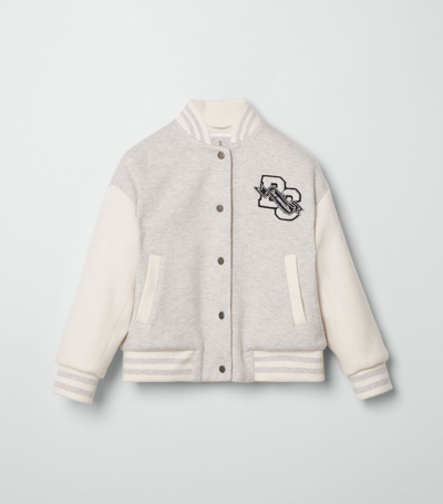 Brunello Cucinelli Kids' Cashmere Varsity Jacket (12+ Years) In Grey