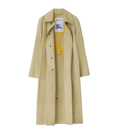Burberry Short Bradford Cotton Trench Coat In Beige