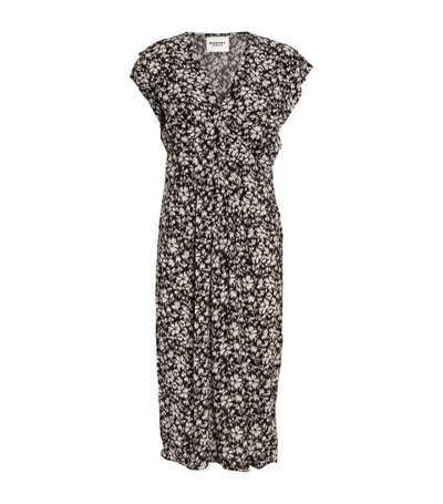 Isabel Marant Étoile Epolia Floral-print Midi Dress In Black