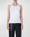 Akris Punto Modal Jersey Fitted Tank Top In Cream