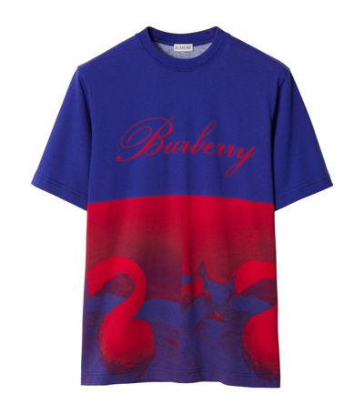 Burberry Swan Print T-shirt In Pillar