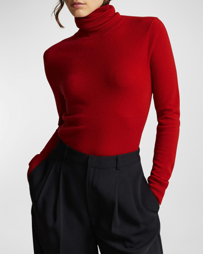 Polo Ralph Lauren Slim-fit Cashmere Turtleneck In New Red