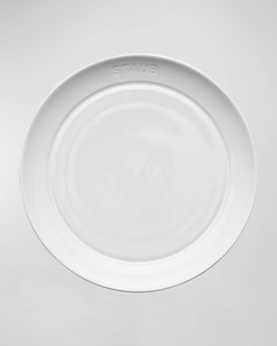 Staub 4-piece Dinnerware 6" Appetizer Plate Set In White Truffle