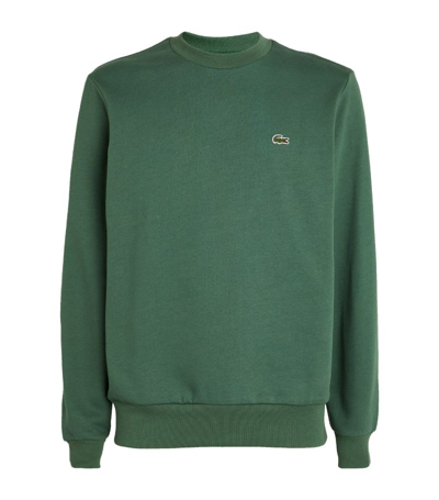 Lacoste Logo-patch Long-sleeved Sweatshirt In Green