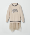 BRUNELLO CUCINELLI CASHMERE-TULLE jumper DRESS (12-12+ YEARS)