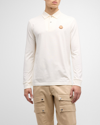 MONCLER MEN'S POLO SHIRT WITH LEATHER PATCH
