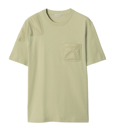 Burberry Panelled Jersey T-shirt In Hunter