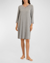 Hanro Natural Elegance Lace-trim Nightdress In Grey