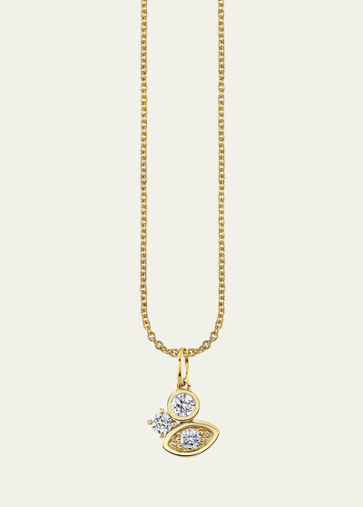 Sydney Evan Diamond Marquise Eye Cluster Charm Necklace In Yg