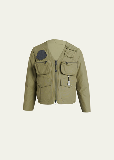 Moncler Genius Moncler X Pharrell Williams - Malpe Multi-pocket Cotton Jacket In Green