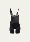 Spanx Oncore Open Bust Mid-thigh Bodysuit In Black