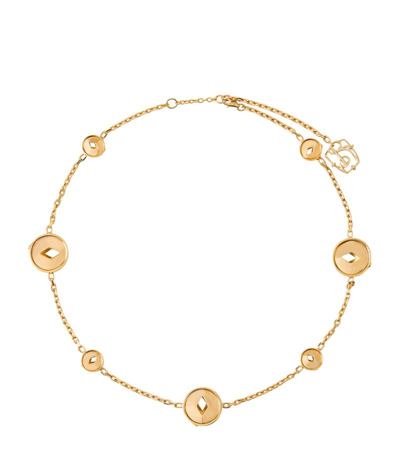 Burberry Gold-plated Hollow Medallion Necklace