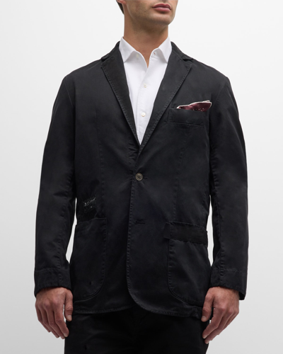 Raleigh Workshop Men's Garment-dyed Twill Jacket In Black