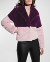 AS BY DF HOLDEN TWO-TONE FAUX FUR CHUBBY COAT
