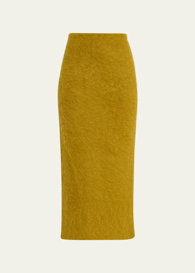 Zankov Delphine Brushed-knit Skirt In Moss