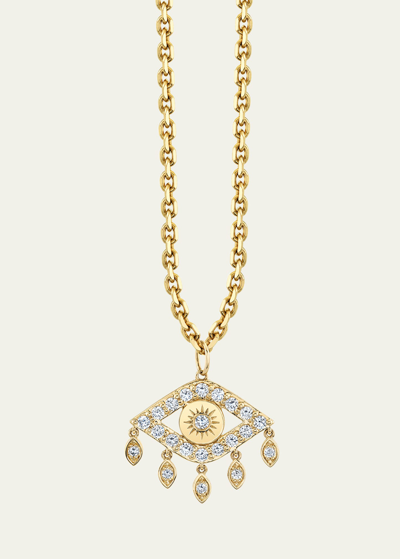 Sydney Evan Diamond Marquise Eye Fringe Pendant Necklace In Yg
