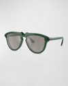 Burberry Be4417u Mirrored Acetate & Plastic Aviator Sunglasses In Green