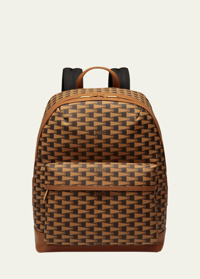 Bally Pennant Leather Backpack In Multidesertooro