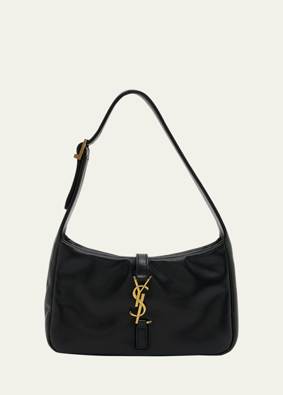 Saint Laurent Le 5 A 7 Padded Leather Shoulder Bag In Noir