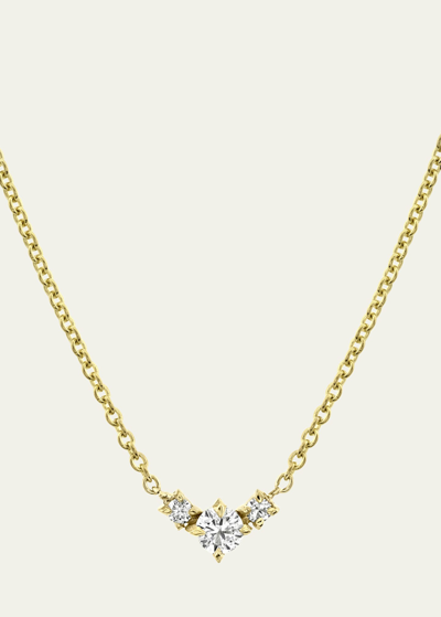 Lizzie Mandler Fine Jewelry 18k Eclat Triple V Diamond Necklace In Yg