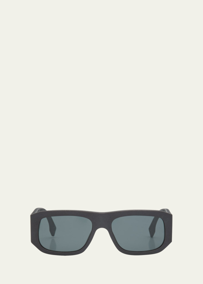 Fendi Eyewear Rectangle Frame Sunglasses In Matte Black Smoke