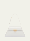 Prada Spazzolato Leather Shoulder Bag In F0009 Bianco