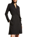 Skin Coleen Pima Cotton Jersey Robe In Black