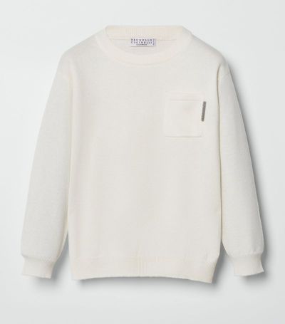 Brunello Cucinelli Kids' Cashmere Sweater In Neutrals