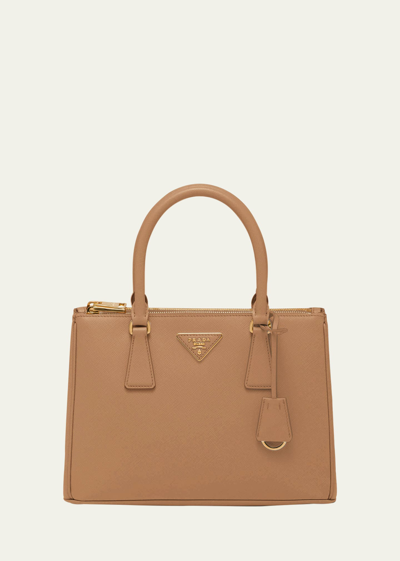 Prada Medium Galleria Saffiano Leather Bag In Brown