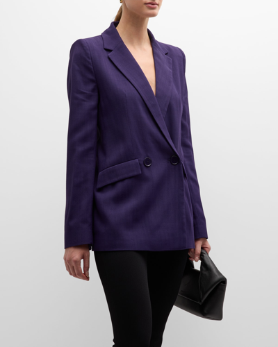 Galvan Boyfriend Double-breasted Blazer In Purple