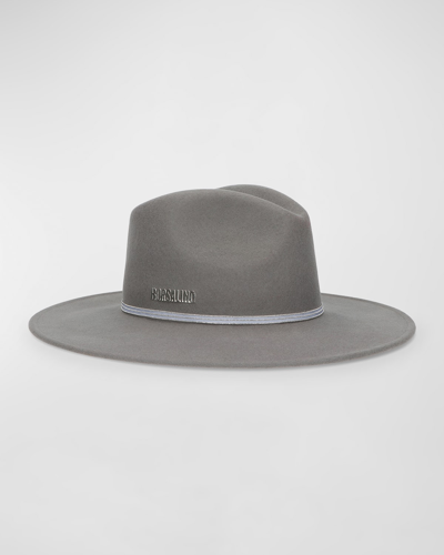 Borsalino Lana Wool Fedora Hat In Grey_grey_rhinestone_hat_band
