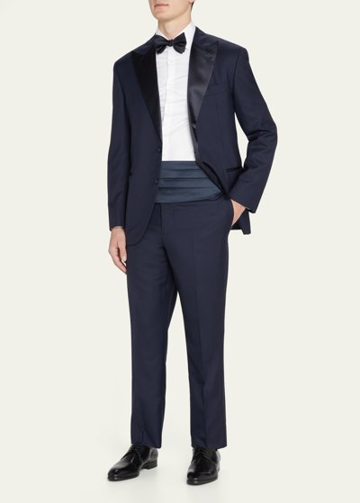 Brunello Cucinelli Men's Peak-lapel Solid Tuxedo In Navy