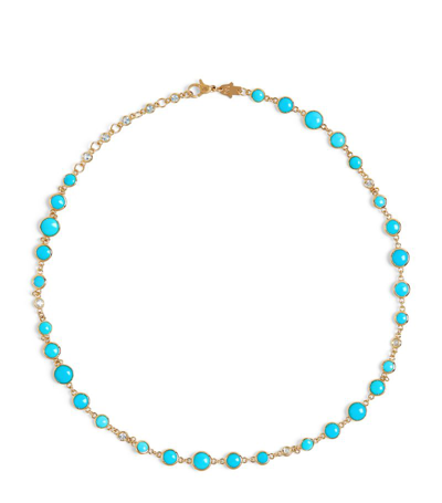 Netali Nissim Yellow Gold, Topaz And Turquoise Charmed Necklace