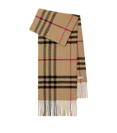 Burberry Wool-cashmere Check Print Scarf In Archive Beige