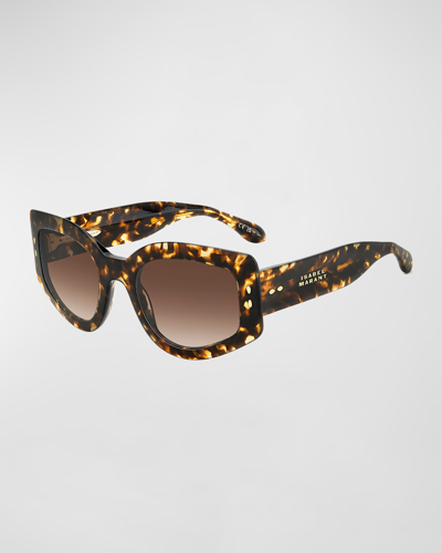 Isabel Marant Gradient Acetate Cat-eye Sunglasses In Havana/ Brown Gradient