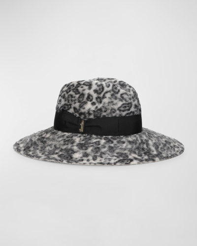 Borsalino Sophie Leopard-print Felt Fedora Hat In Leopard_print_black