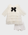 Petite Hailey Kids' Girl's Six Layered Dress In Ivory