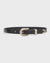 RAG & BONE VENTURA LEATHER & NICKEL BELT