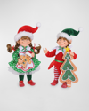 Karen Didion Originals Green Polka Dot Gingerbread Elf, Set Of 2