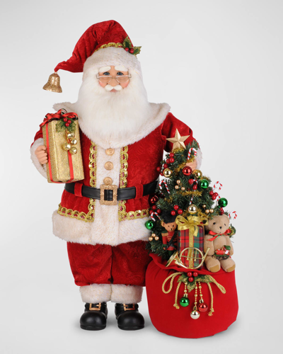 Karen Didion Originals Lighted Christmas Spirit Santa Figure In Red