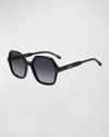 Isabel Marant Gradient Acetate Square Sunglasses In Black