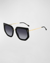 Isabel Marant Gradient Mixed-media Butterfly Sunglasses In Blk Gold