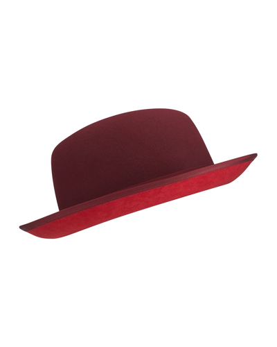 Keith James Men's King Fedora Hat In Maroon