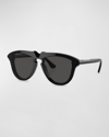 BURBERRY BE4417U KEYHOLE ACETATE & PLASTIC AVIATOR SUNGLASSES