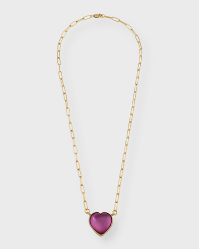 Dina Mackney Petite Heart Tourmaline Necklace In Gold