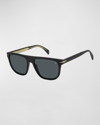 David Beckham Men's Acetate Square Sunglasses In Black