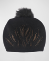 Pia Rossini Laurie Sequin-embellished Pom Beanie In Bla001 Black