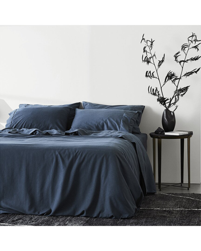 Ettitude Cleanbamboo Hemp™ Linen+ Duvet Cover In Blue