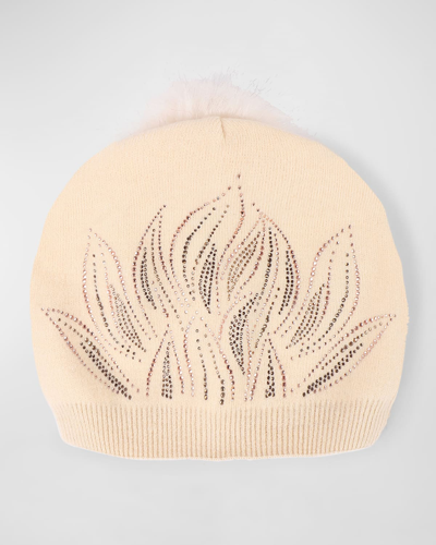 Pia Rossini Laurie Sequin-embellished Pom Beanie In Nat005 Cream